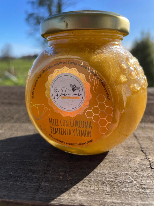 Miel con cúrcuma y pimienta 230 gramos